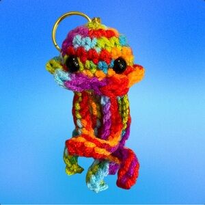 Sold🥳Rainbow jellyfish crochet keychain